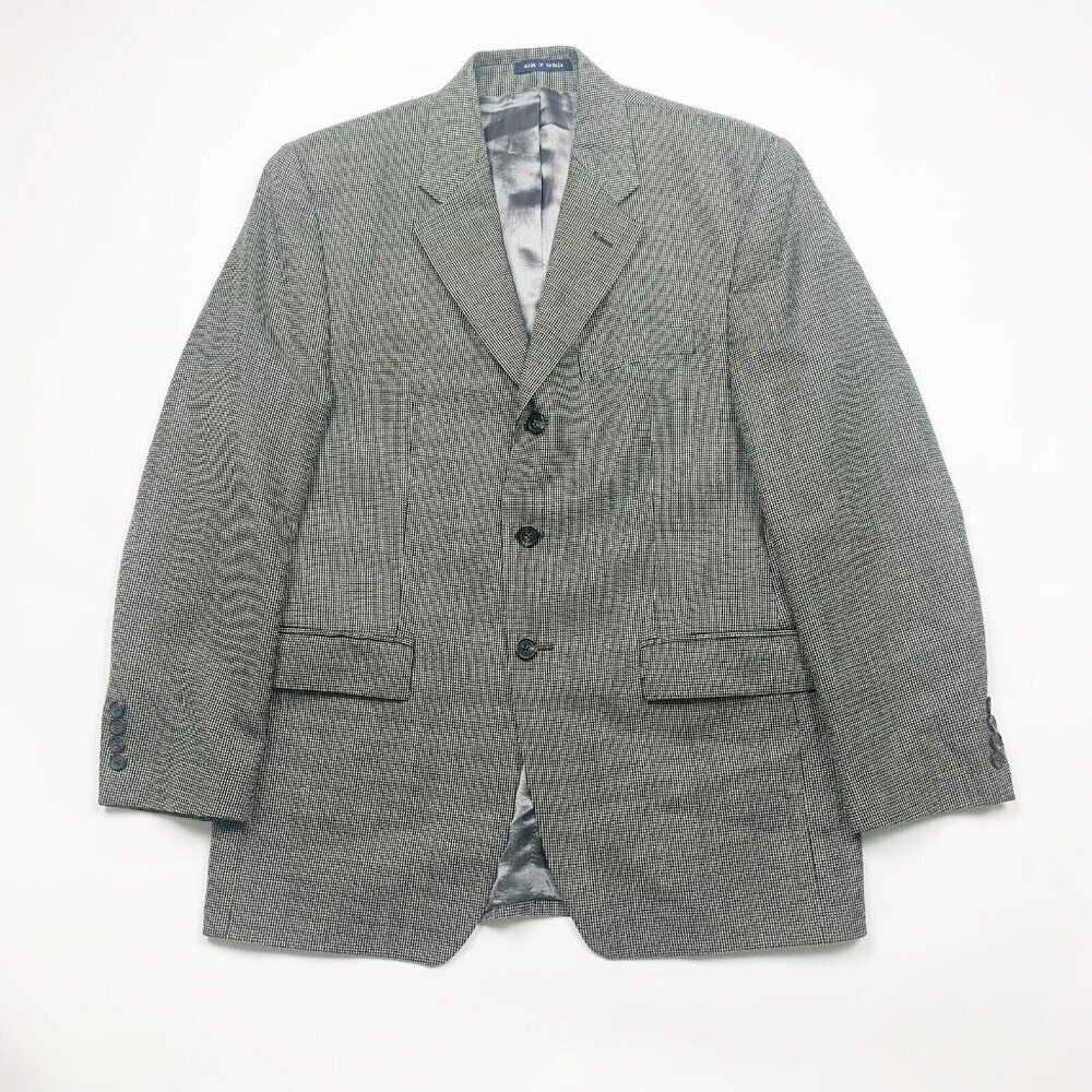 Ralph Lauren Mens Gray Notch Lapel Long Sleeve Single Breasted Blazer Size 40